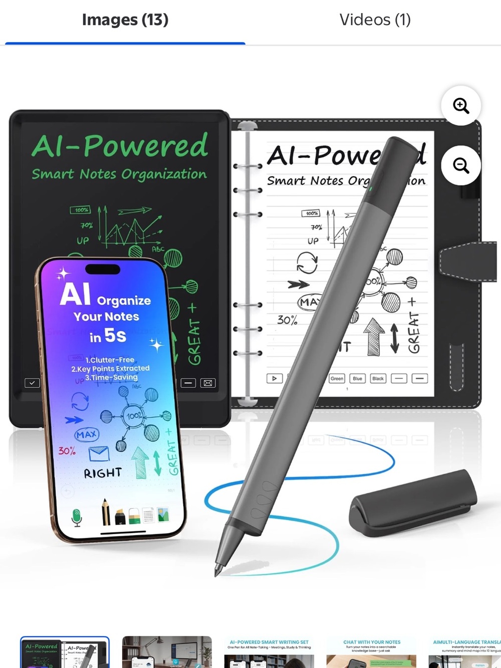 Universal AI-Compatible Tablet Stylus Pen — Gray